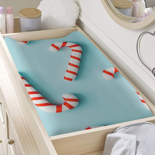 Christmas Candy Candies Pattern Print Changing Pad Cover
