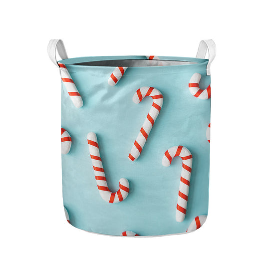 Christmas Candy Candies Pattern Print Collapsible Laundry Basket