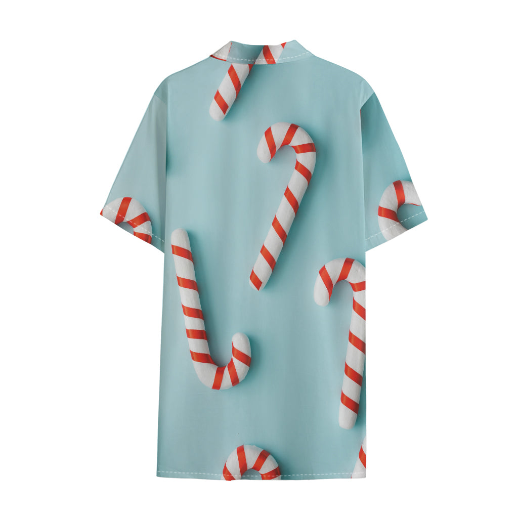 Christmas Candy Candies Pattern Print Cotton Hawaiian Shirt