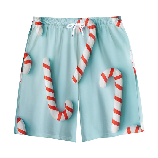Christmas Candy Candies Pattern Print Cotton Shorts