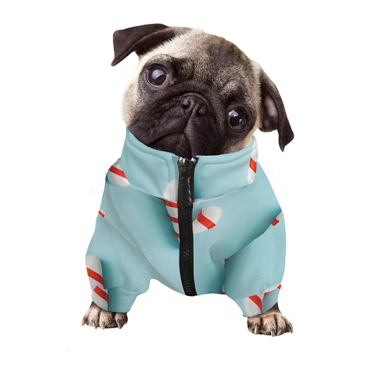 Christmas Candy Candies Pattern Print Dog Zip Up Jacket