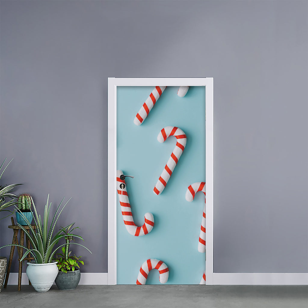 Christmas Candy Candies Pattern Print Door Sticker