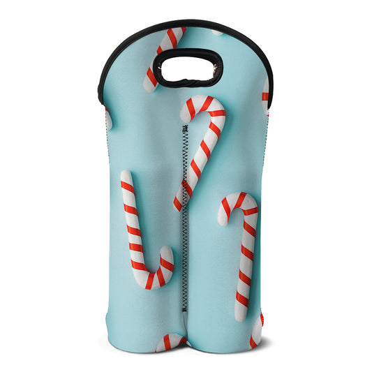 Christmas Candy Candies Pattern Print Double Neoprene Wine Tote
