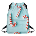 Christmas Candy Candies Pattern Print Drawstring Backpack