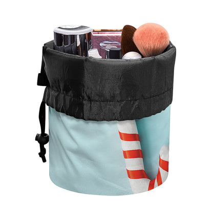 Christmas Candy Candies Pattern Print Drawstring Makeup Bag