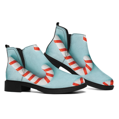 Christmas Candy Candies Pattern Print Flat Ankle Boots