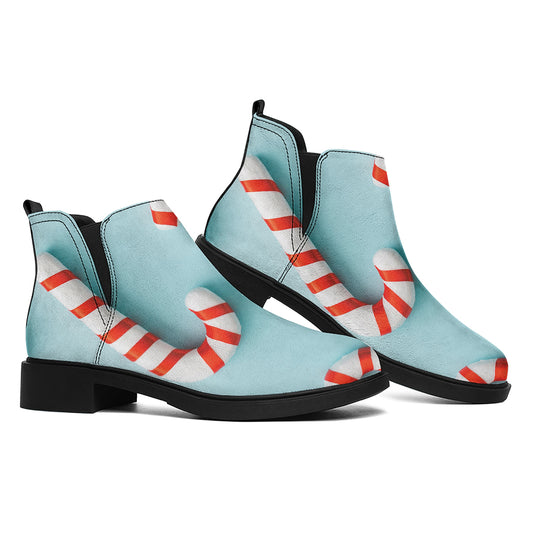 Christmas Candy Candies Pattern Print Flat Ankle Boots
