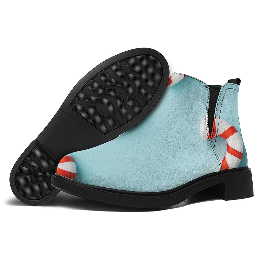 Christmas Candy Candies Pattern Print Flat Ankle Boots