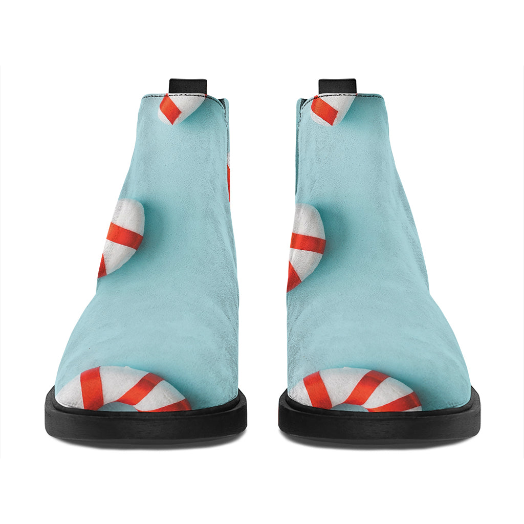 Christmas Candy Candies Pattern Print Flat Ankle Boots