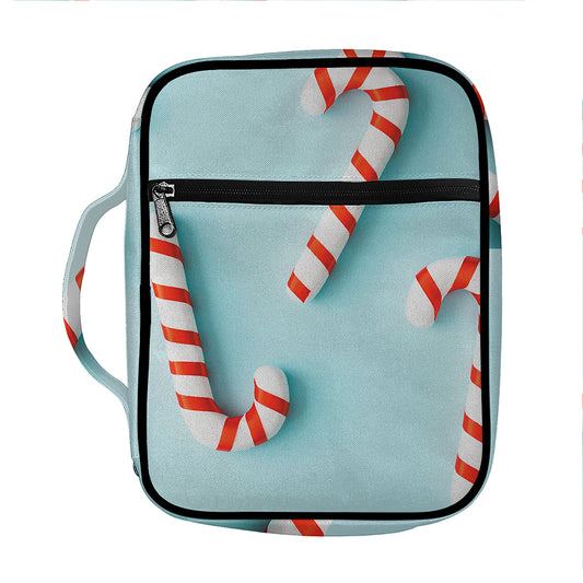 Christmas Candy Candies Pattern Print Front Pocket Bible Bag