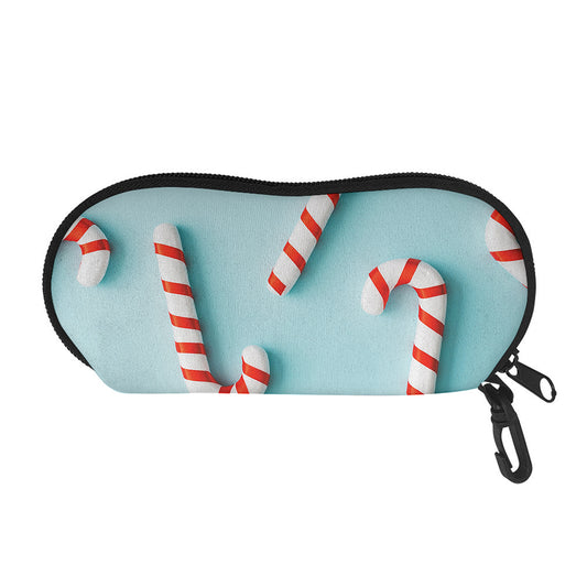 Christmas Candy Candies Pattern Print Glasses Case