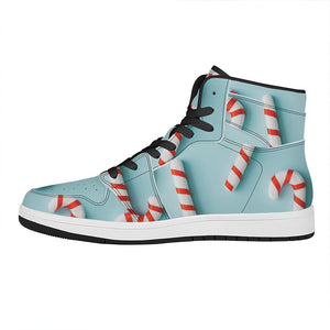 Christmas Candy Candies Pattern Print High Top Leather Sneakers