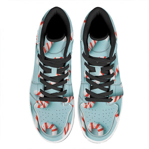 Christmas Candy Candies Pattern Print High Top Leather Sneakers