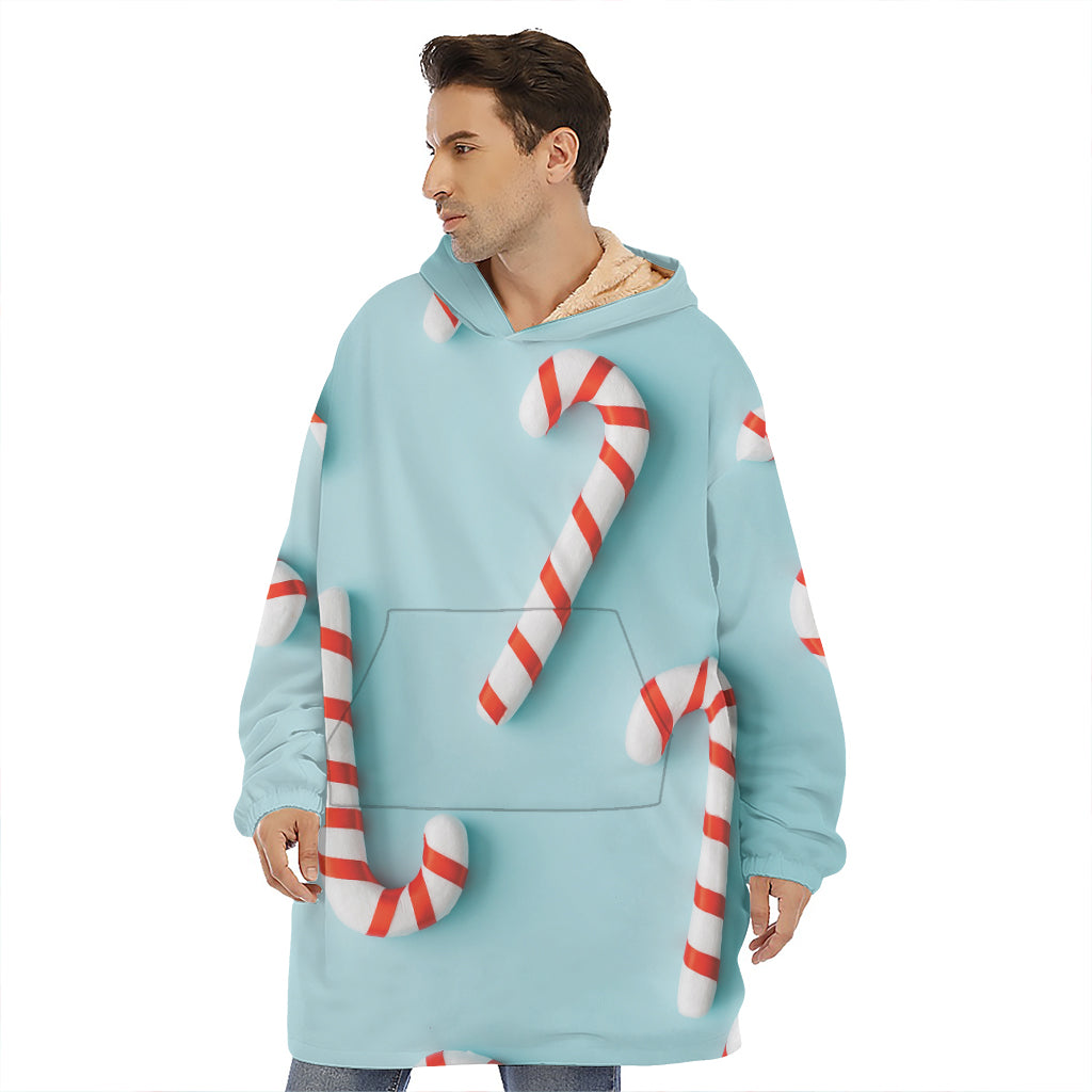 Christmas Candy Candies Pattern Print Hoodie Blanket