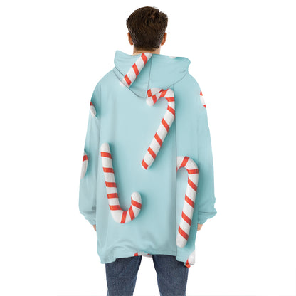 Christmas Candy Candies Pattern Print Hoodie Blanket