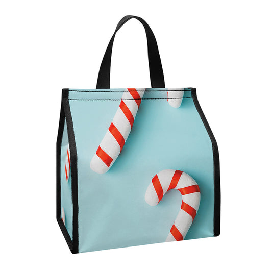 Christmas Candy Candies Pattern Print Insulated Lunch Tote