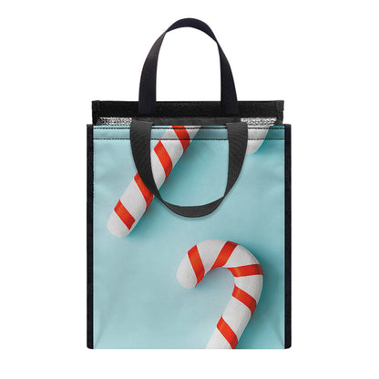 Christmas Candy Candies Pattern Print Insulated Lunch Tote