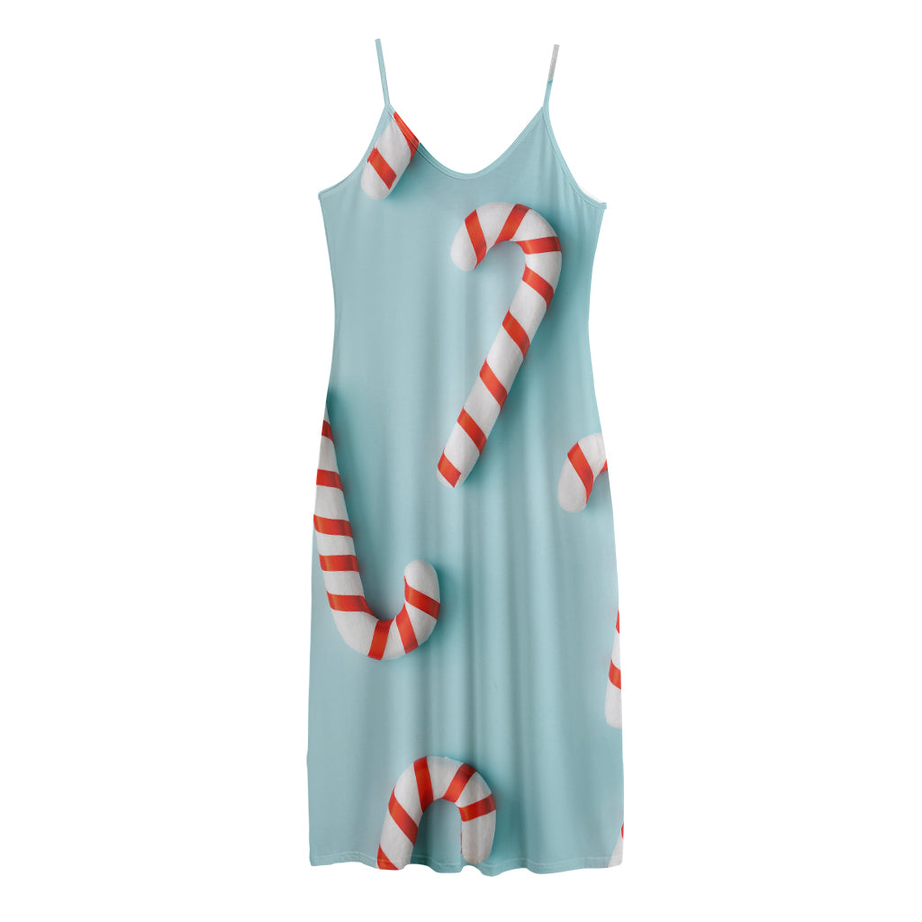 Christmas Candy Candies Pattern Print Jersey Midi Cami Dress