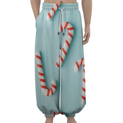 Christmas Candy Candies Pattern Print Lantern Pants
