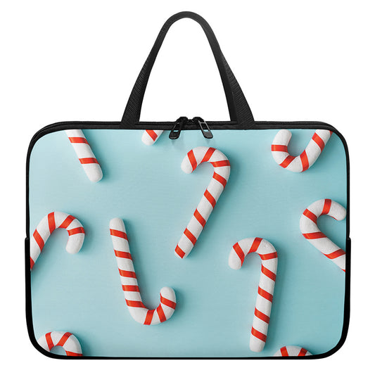 Christmas Candy Candies Pattern Print Laptop Sleeve With Handle
