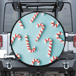 Christmas Candy Candies Pattern Print Leather Spare Tire Cover