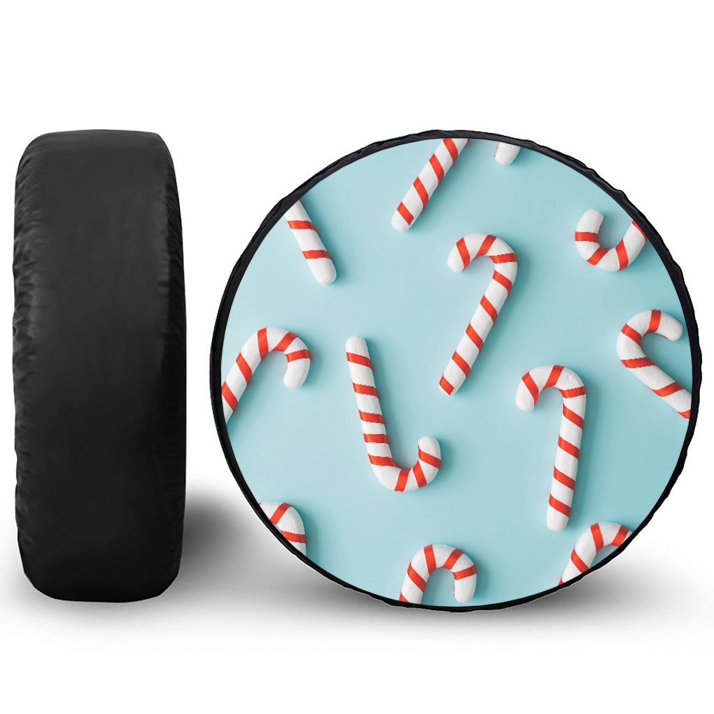 Christmas Candy Candies Pattern Print Leather Spare Tire Cover