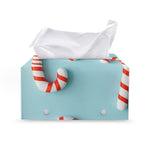 Christmas Candy Candies Pattern Print Leather Tissue Box Cover