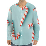 Christmas Candy Candies Pattern Print Long Sleeve Baseball Jersey