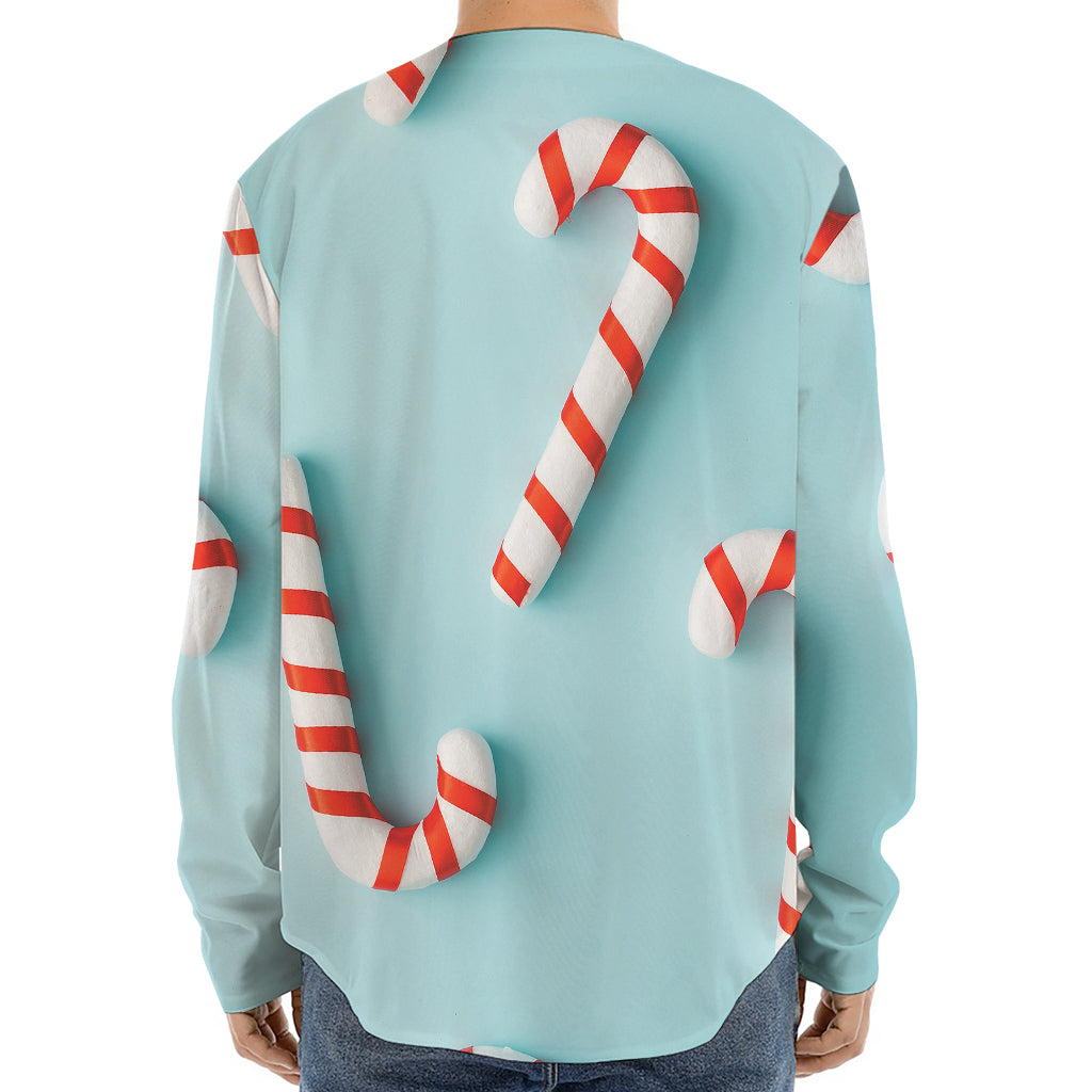 Christmas Candy Candies Pattern Print Long Sleeve Baseball Jersey