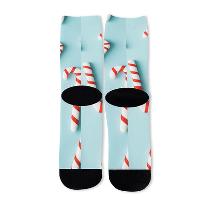 Christmas Candy Candies Pattern Print Long Socks