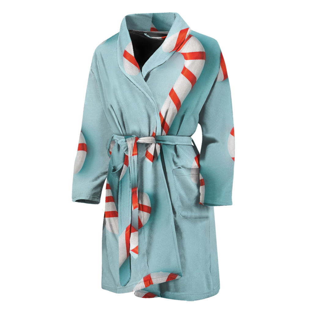 Christmas Candy Candies Pattern Print Men's Bathrobe