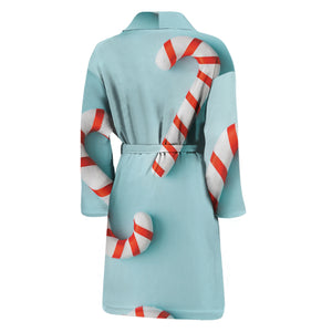 Christmas Candy Candies Pattern Print Men's Bathrobe