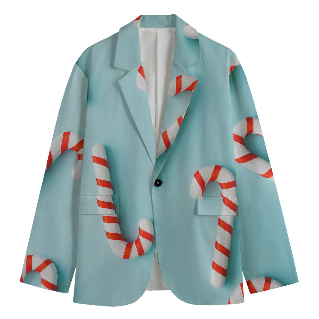 Christmas Candy Candies Pattern Print Men's Cotton Blazer