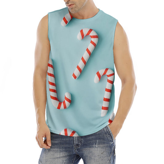 Christmas Candy Candies Pattern Print Men's Fitness Tank Top