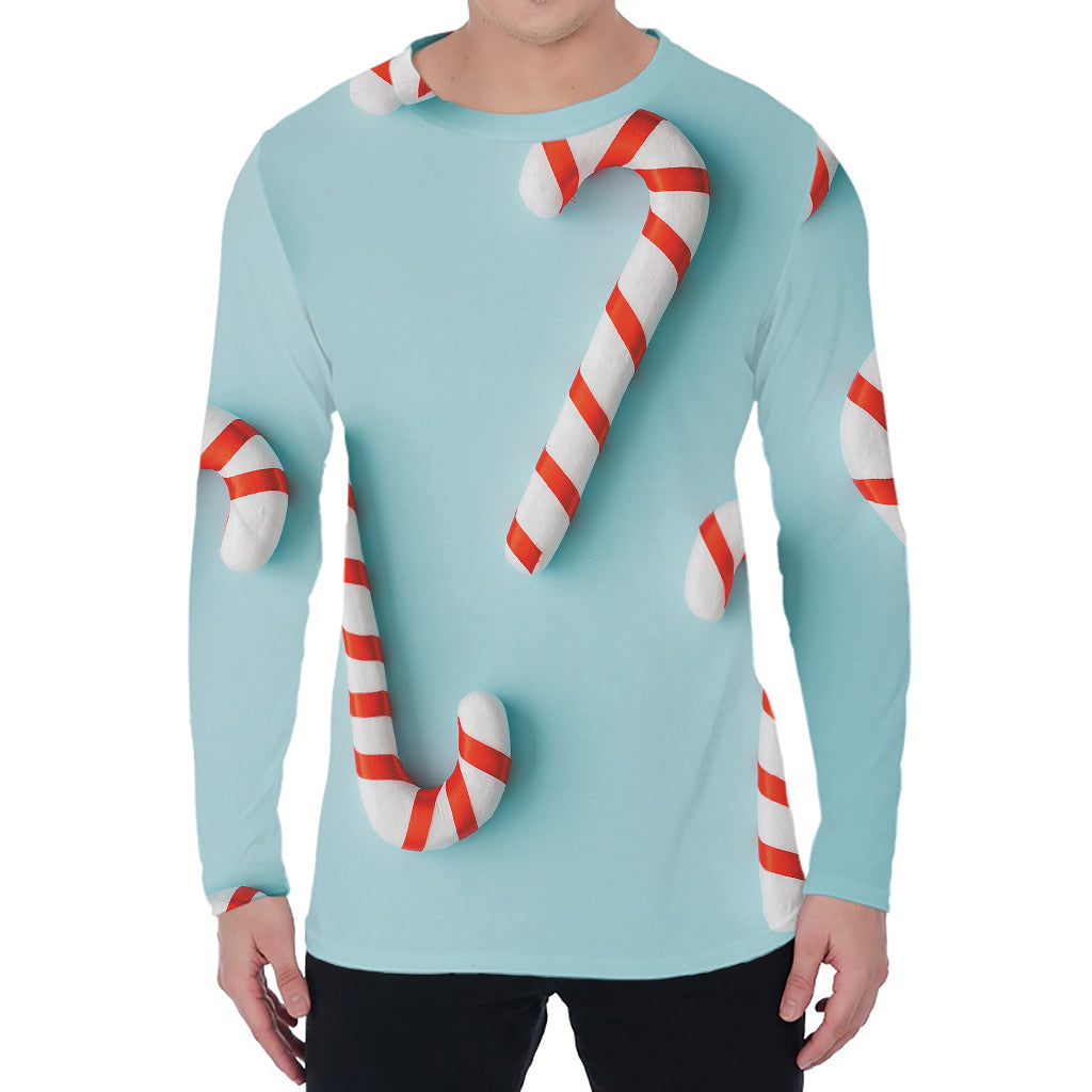 Christmas Candy Candies Pattern Print Men's Long Sleeve T-Shirt