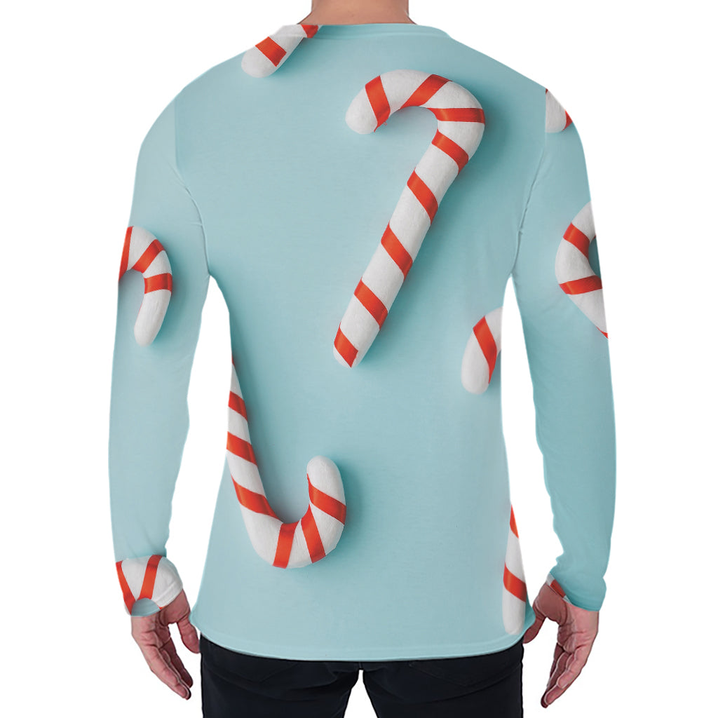 Christmas Candy Candies Pattern Print Men's Long Sleeve T-Shirt