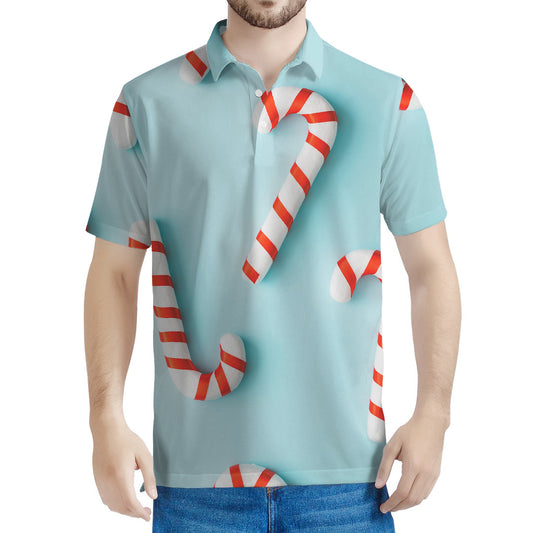 Christmas Candy Candies Pattern Print Men's Polo Shirt