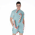 Christmas Candy Candies Pattern Print Men's Romper