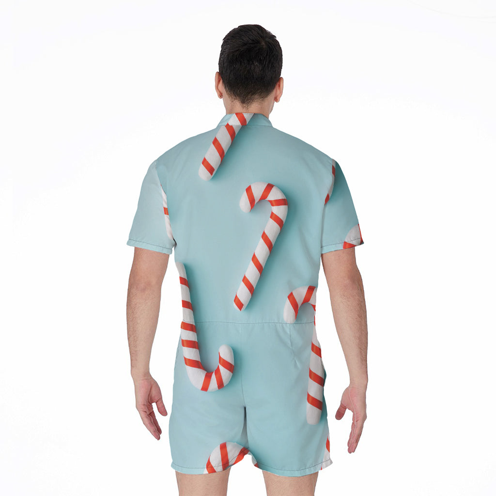 Christmas Candy Candies Pattern Print Men's Rompers