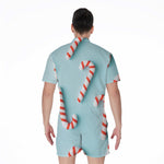 Christmas Candy Candies Pattern Print Men's Rompers