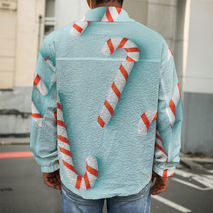 Christmas Candy Candies Pattern Print Men's Shirt Jacket