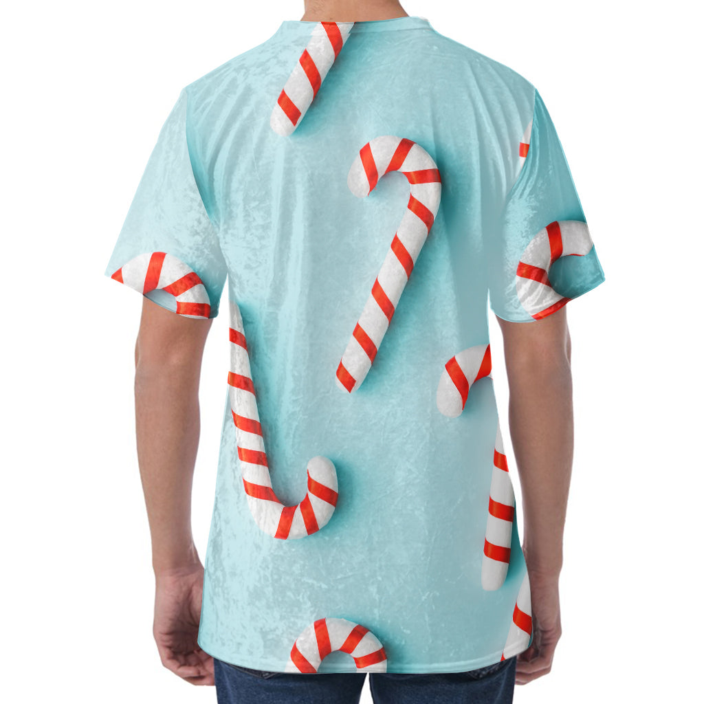 Christmas Candy Candies Pattern Print Men's Velvet T-Shirt