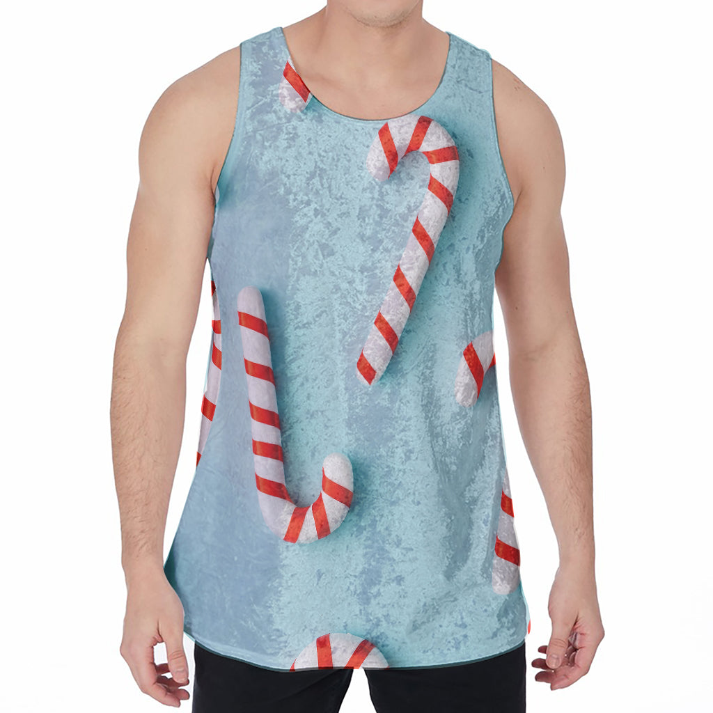 Christmas Candy Candies Pattern Print Men's Velvet Tank Top