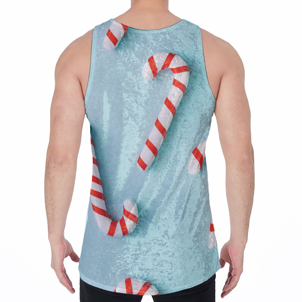 Christmas Candy Candies Pattern Print Men's Velvet Tank Top