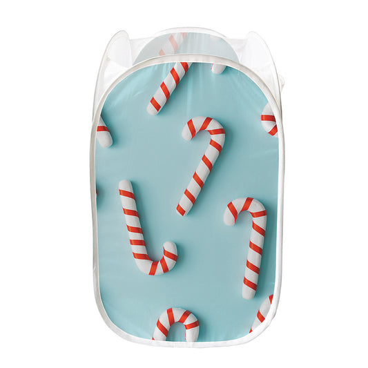 Christmas Candy Candies Pattern Print Mesh Laundry Hamper
