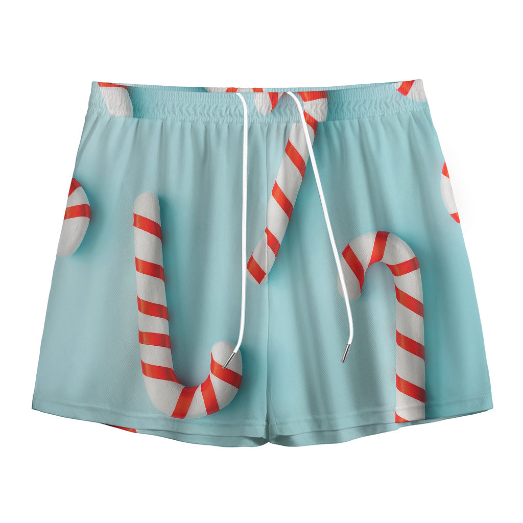 Christmas Candy Candies Pattern Print Mesh Shorts