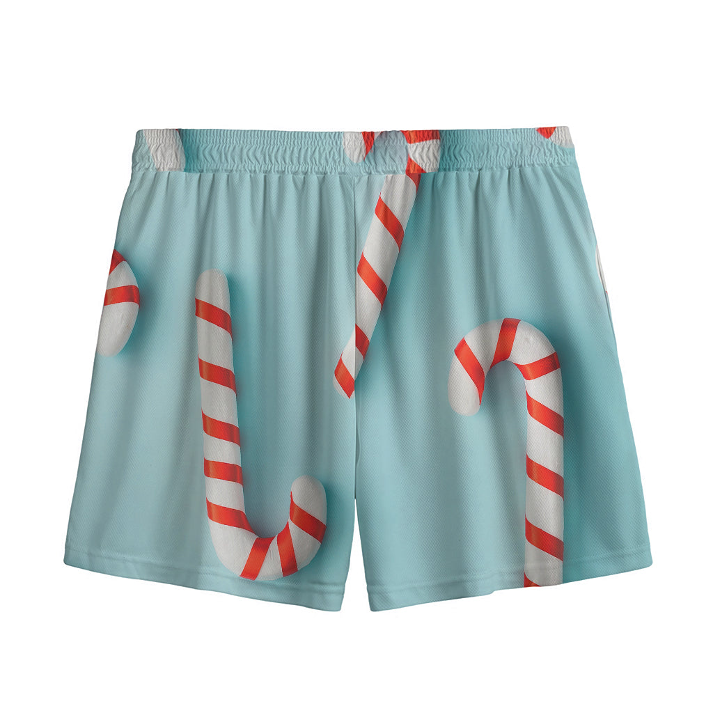 Christmas Candy Candies Pattern Print Mesh Shorts