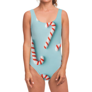 Christmas Candy Candies Pattern Print One Piece Swimsuit