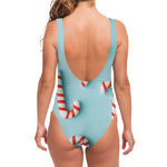 Christmas Candy Candies Pattern Print One Piece Swimsuit