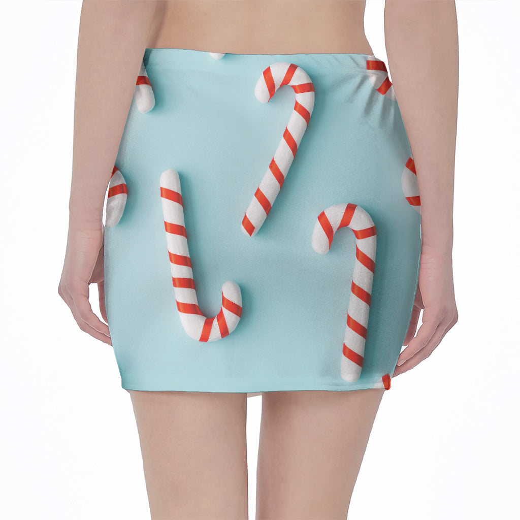 Christmas Candy Candies Pattern Print Pencil Mini Skirt
